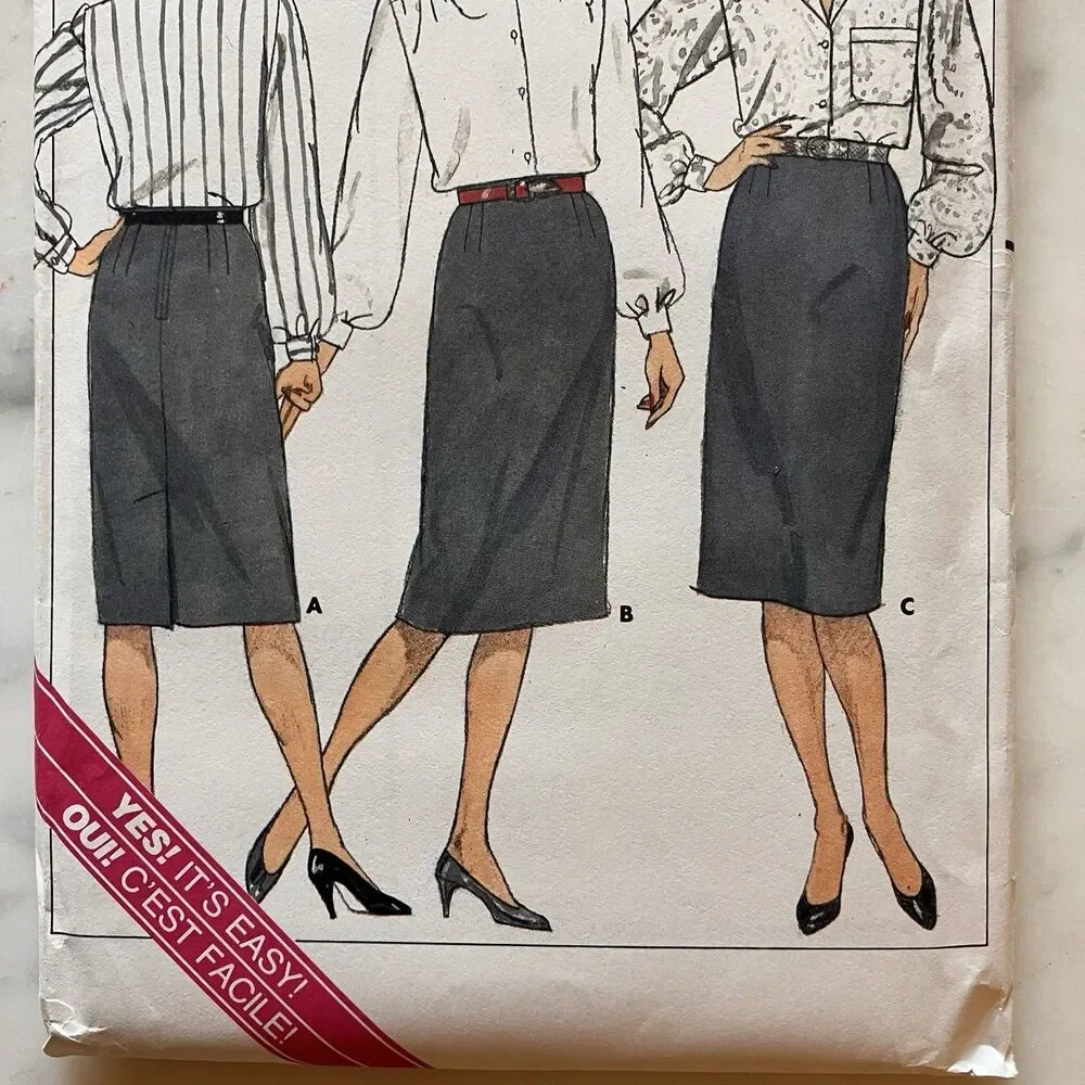 Vintage Butterick Pattern‎ 3471 Women’s Proportioned Skirt Size 16 Business Pro